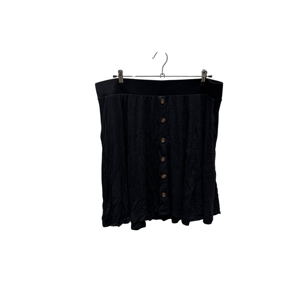 Torrid Black Jersey Button Front Mini Skater Skirt Women 2X 2 18-20